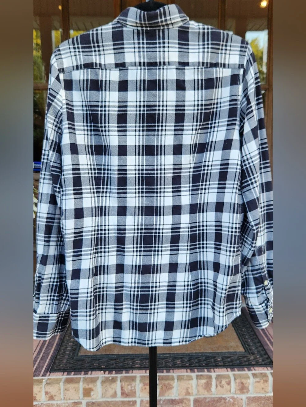 Polo Ralph Lauren Men's Custom Fit Plaid Button Shirt - Size L Black White Plaid